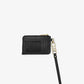 Small Crocodile Embossed Leather Zip Card Case