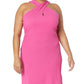 Plus Size Solid Crisscross Mini Dress