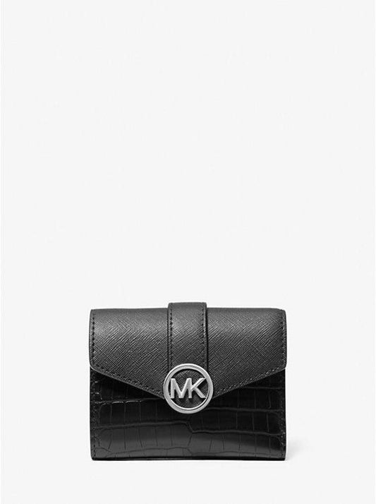 Carmen Medium Crocodile Embossed Tri-Fold Envelope Wallet