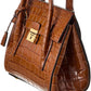 Michael Kors Collection Mini Croc-Embossed Leather Satchel