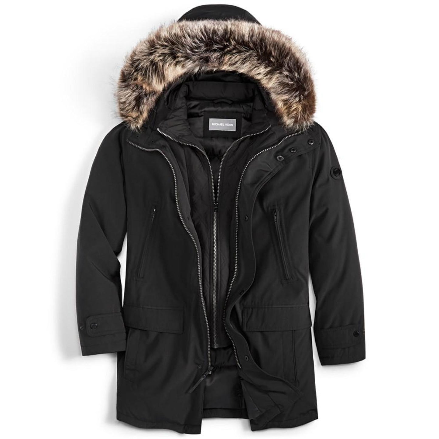 Michael Kors Men's Hooded Bib Snorkel Parka, Created for Macy's