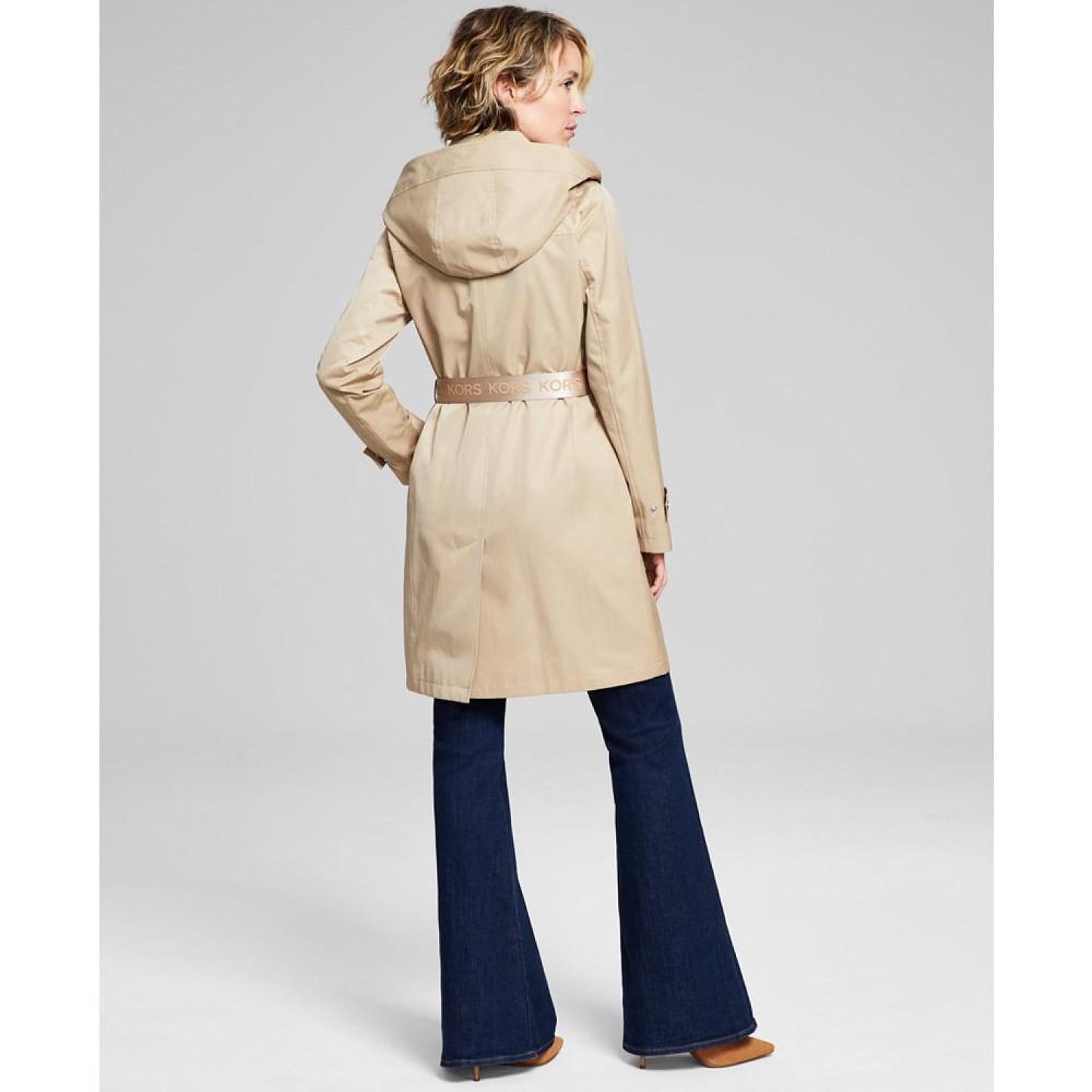 Women's Petite Hooded Belted Trench Coat, Created for Macy's