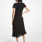 Pleated Georgette Midi Dress