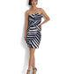 Striped Taffeta Strapless Cocktail Dress