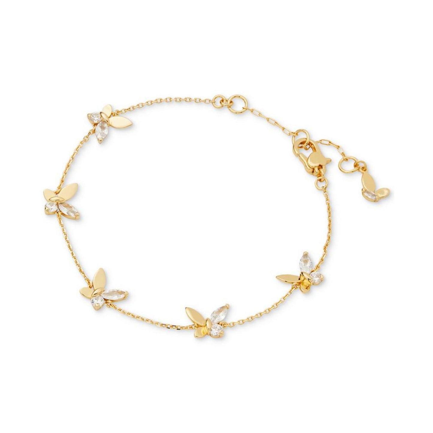 Gold-Tone Crystal Social Butterfly Station Bracelet