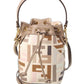 FENDI Mon Tresor Mini FF Canvas & Leather Bucket Bag