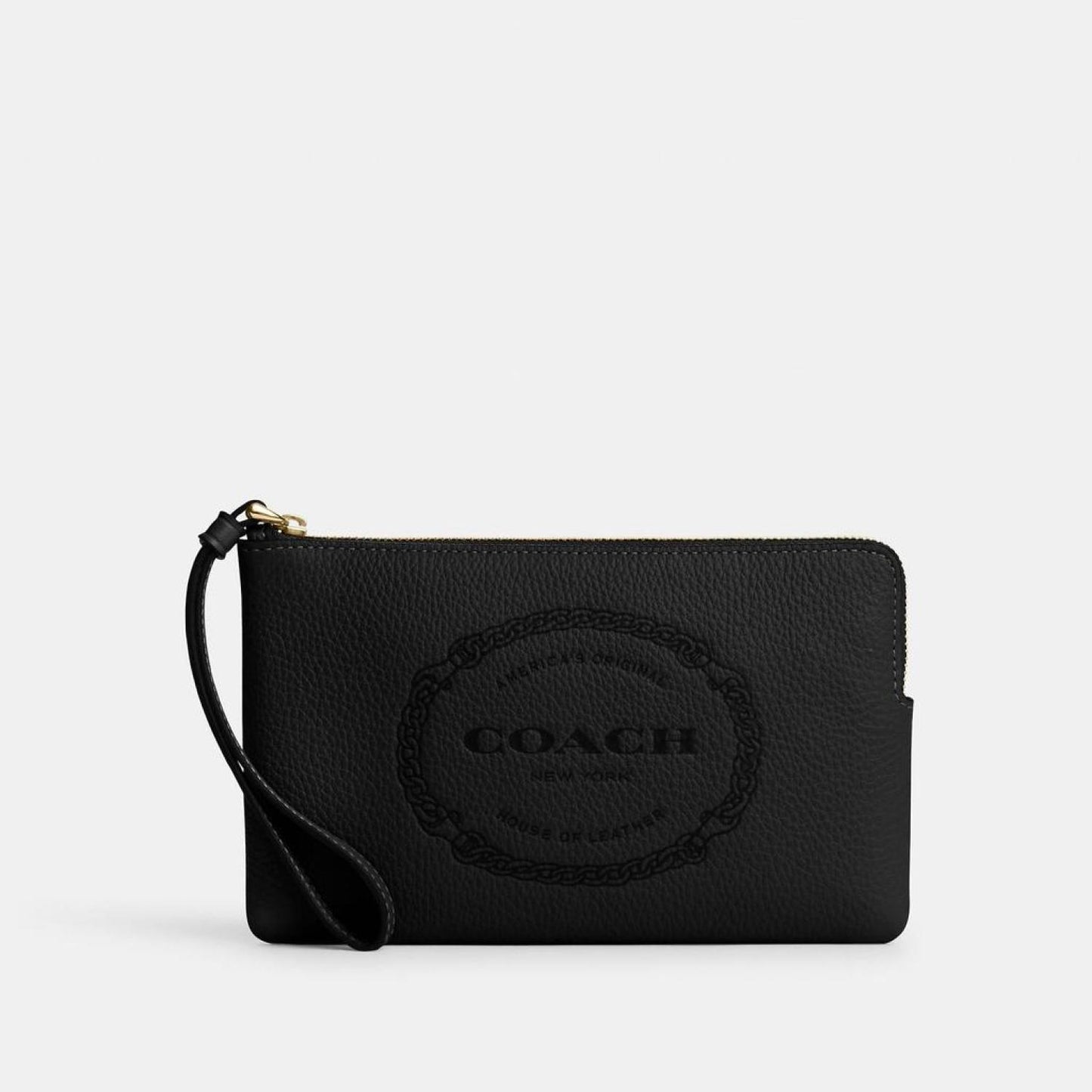 Coach Outlet Large Corner Zip Wristlet With Coach Heritage