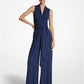 Stretch Matte Jersey Tie-Waist Palazzo Jumpsuit