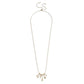Faux Stone Iconic Charm Slider Sculpted C Motif Necklace