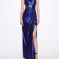 Side Cut-Out Foiled Gown