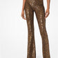 Sequined Stretch-Tulle Flared Pants