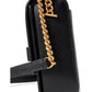 Morgan Bow Embellished Saffiano Leather Flap Chain Wallet