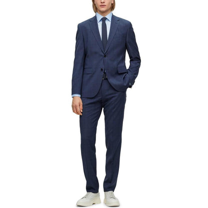 Men's Regular-Fit Checked Wool Suit, 2 Piece Set