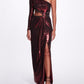 Side Cut-out Metallic Gown