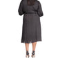 Plus Size Cheetah Jacquard Midi Wrap Dress