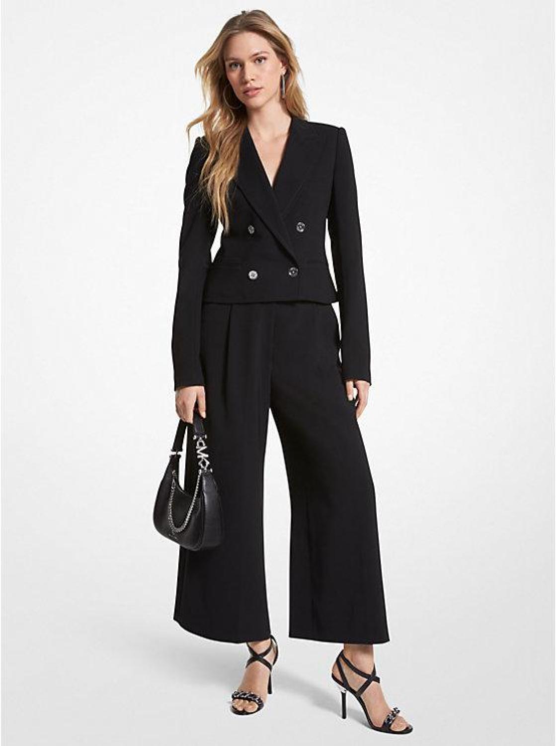 Cropped Crepe Blazer