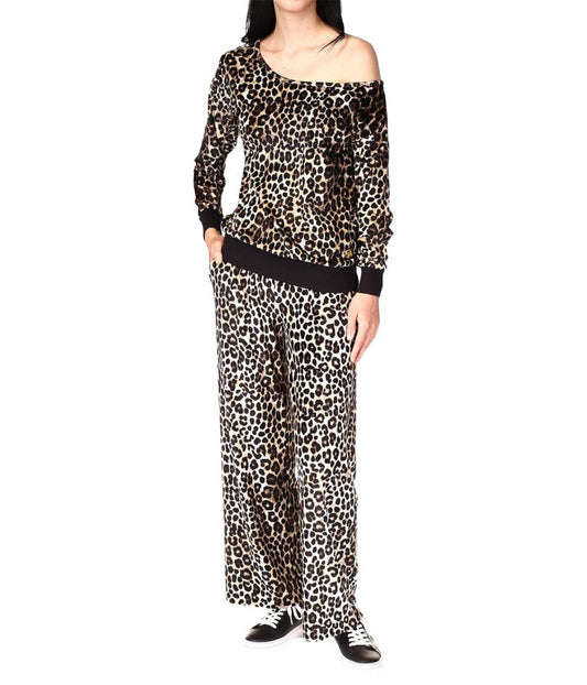 Petite Cheetah Straight Leg Pants