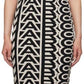 Black & Beige 'The Monogram Racer Rib Dress' Midi Dress