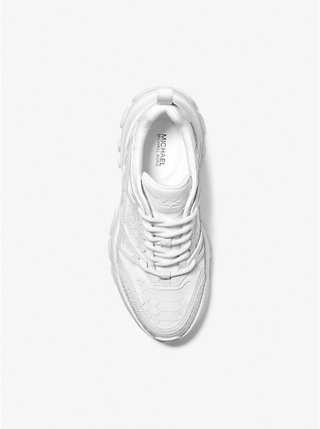 Nick Snake Embossed Leather Trainer