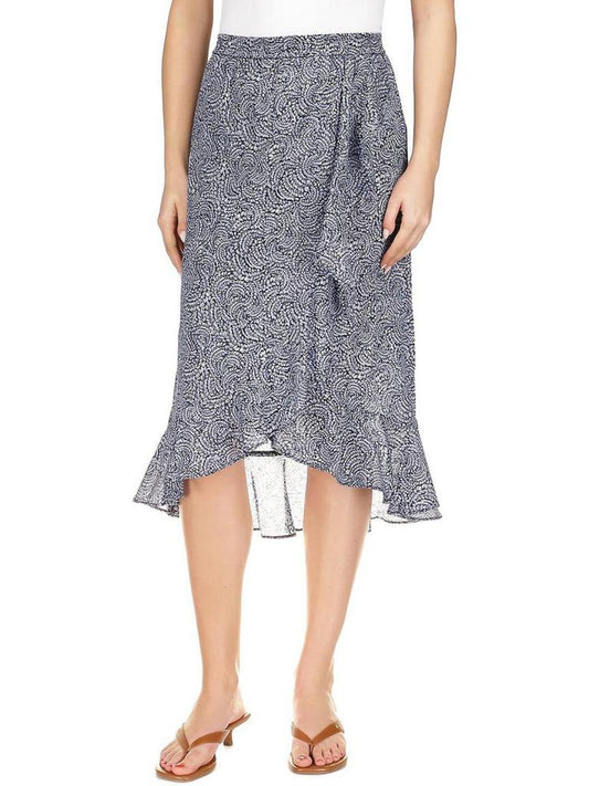 Womens Hi Low Printed Wrap Skirt