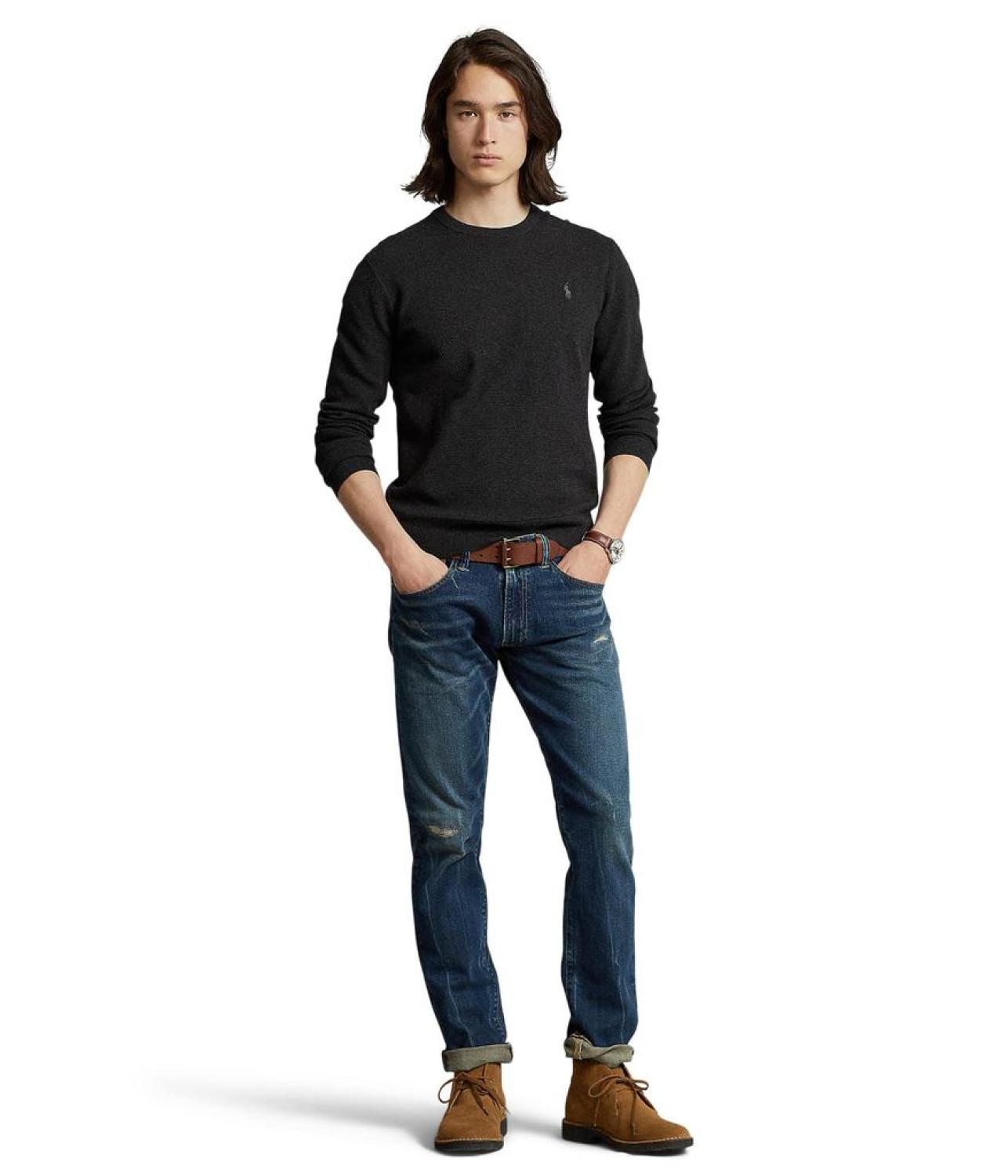Textured-Knit Cotton Sweater