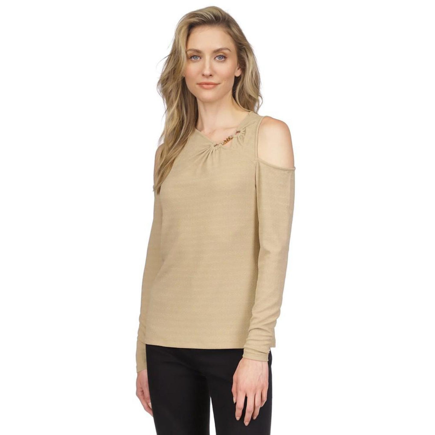 Women's Sparkle Cold-Shoulder Top