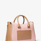 Carine Large Two-Tone Leather Satchel