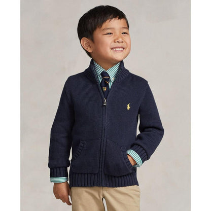 Toddler and Little Boys Cotton Full-Zip Sweater