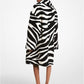 Zebra Intarsia Shearling Coat