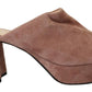 Prada Suede Camoscio Sandals Block Heels Women's Shoes