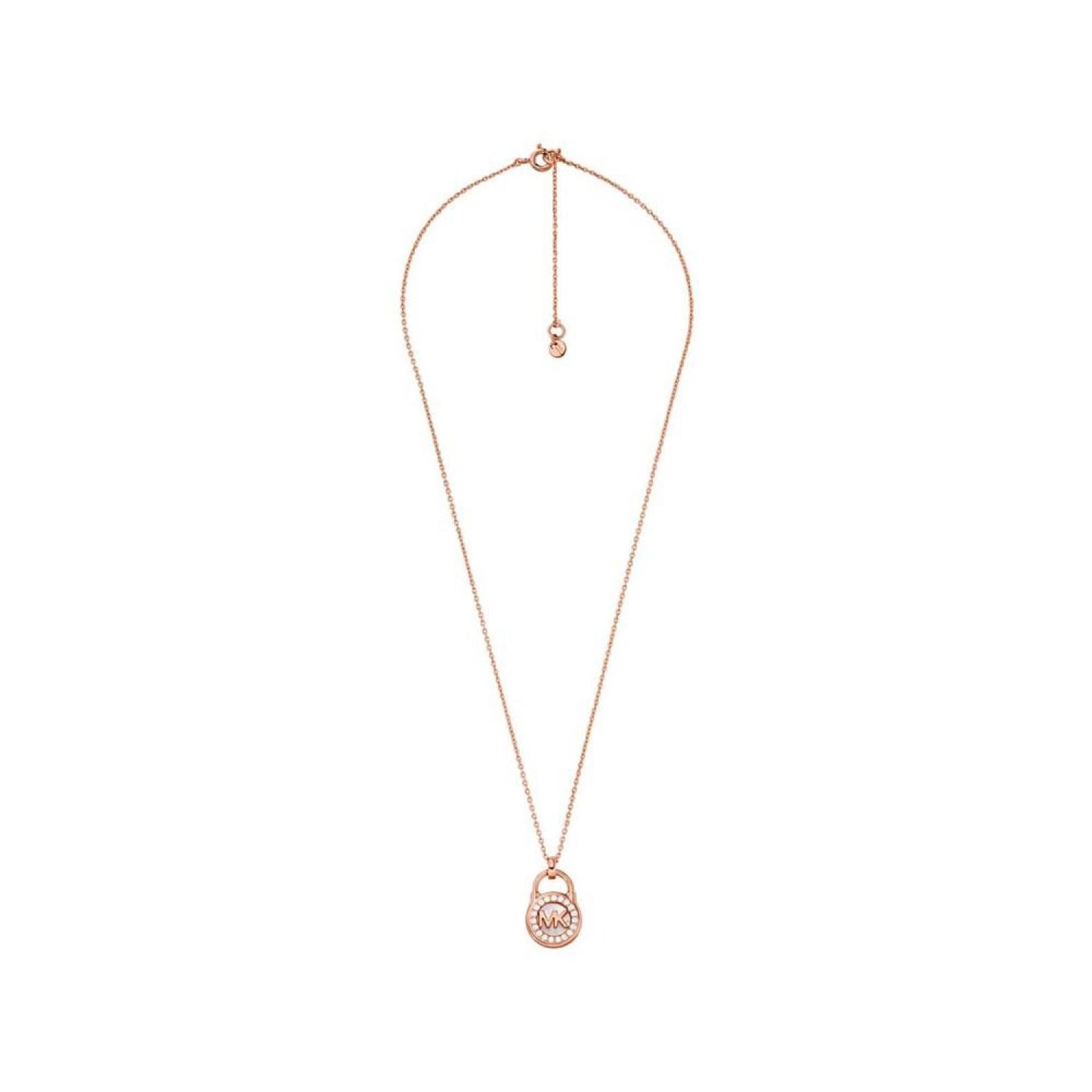 Sterling Silver Mother of Pearl Lock Pendant Necklace