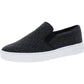 Womens Faux Leather Embossed Slip-On Sneakers