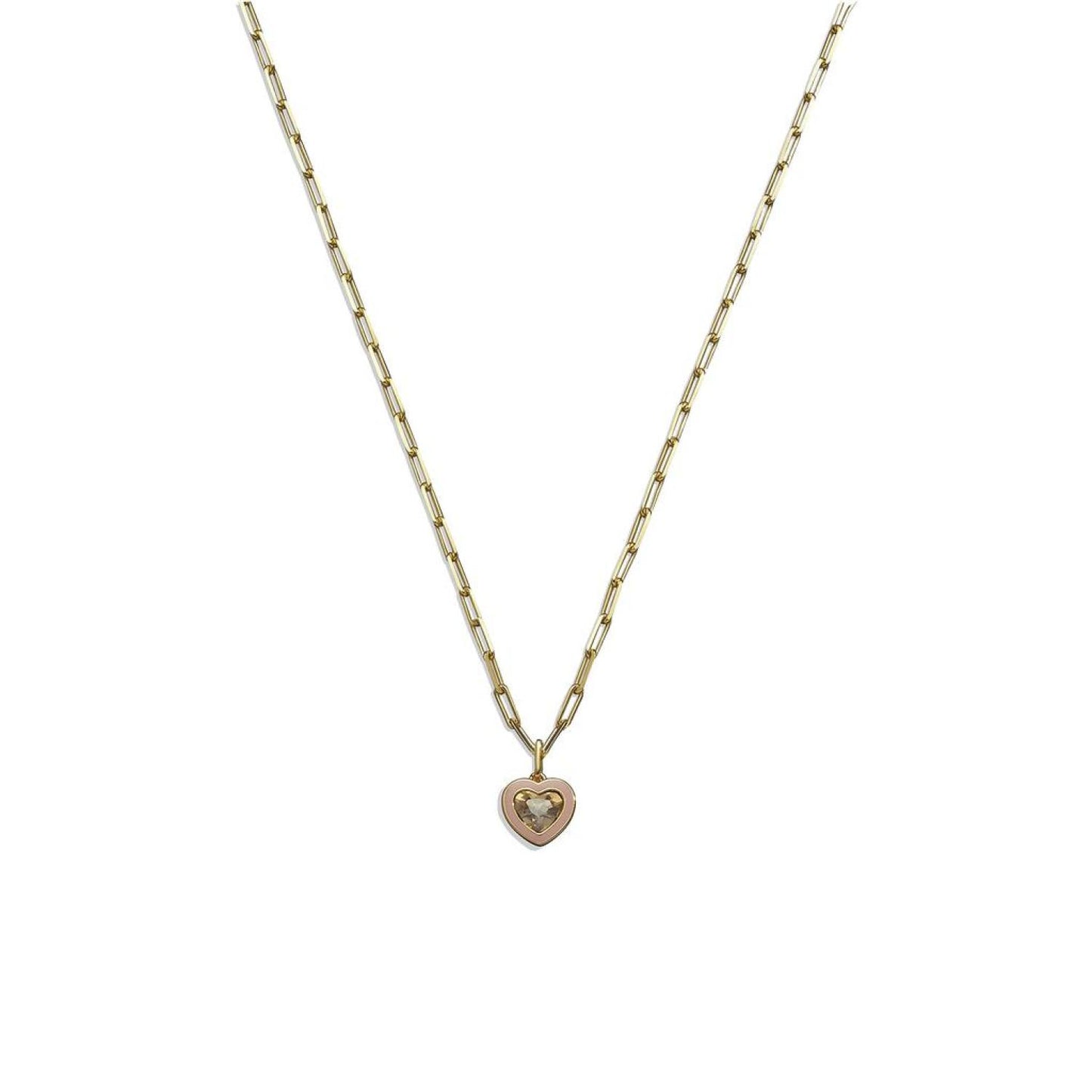 Crystal Heart Short Pendant Necklace