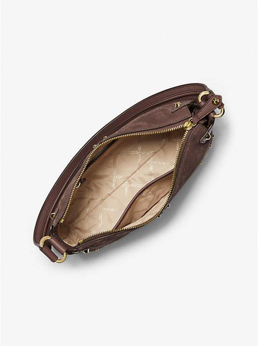 Astor Large Studded Suede Shoulder Bag