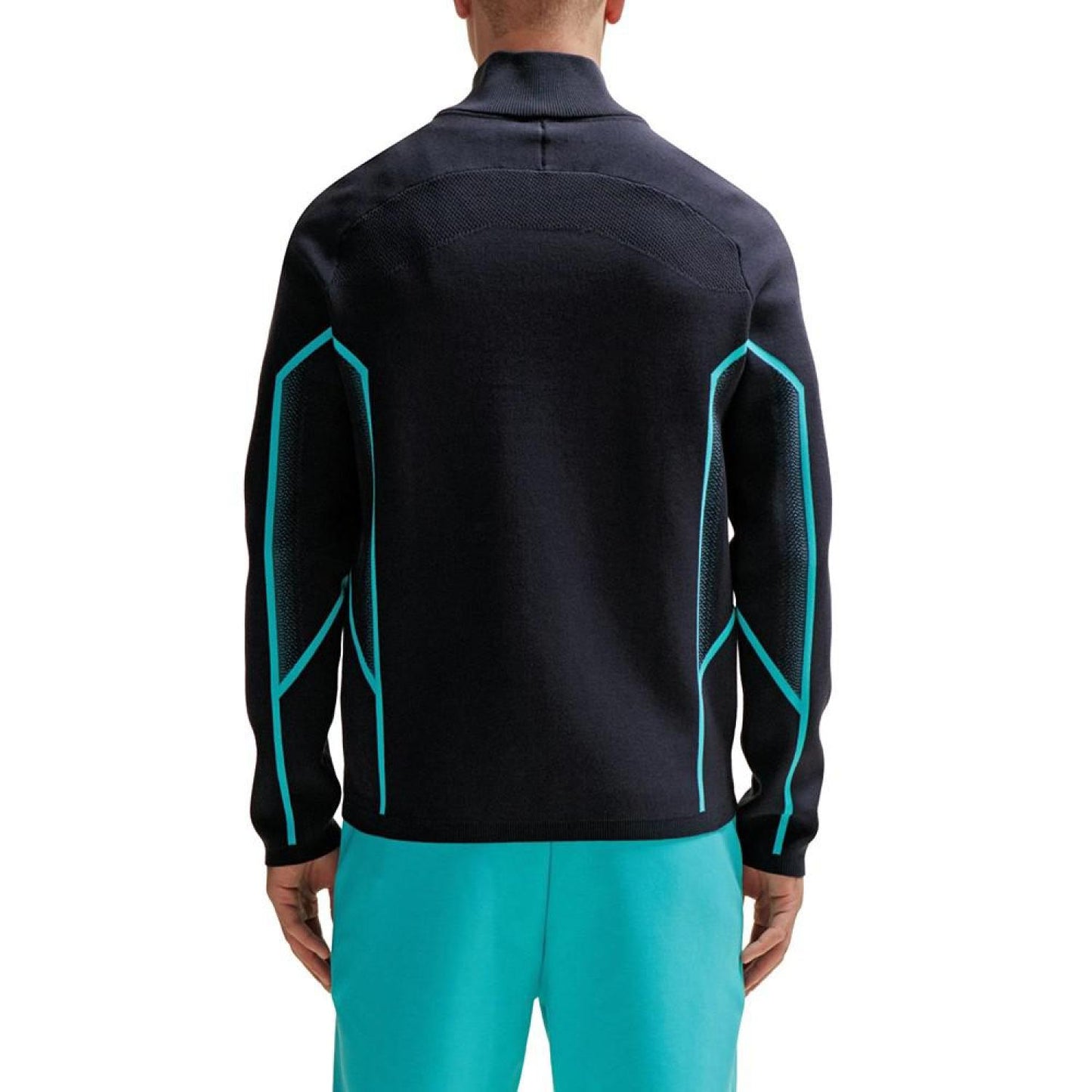 Men's Degrade Jacquard Zip-Neck Regular-Fit Sweater