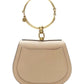 CHLOE Medium Nile gold bangle bracelet handle taupe leather saddle bag