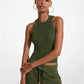 Ribbed Recycled Viscose Blend Cropped Tank Top
