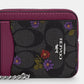 Coach Outlet Zip Card Case In Signature Canvas With Country Floral Print