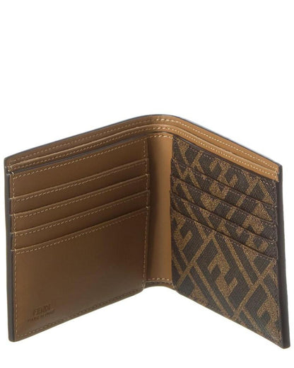 FENDI FF Squared Leather Bifold Wallet