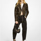 Leopard Print Calf Hair Moto Jacket