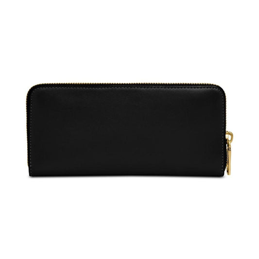 Smooth Leather Slim Accordion Zip-Around Wallet
