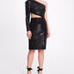One Shoulder Lame Cocktail Dress
