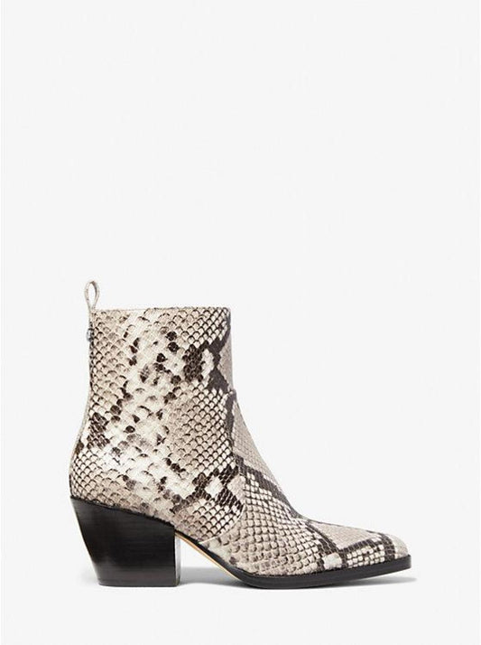 Harlow Snake Embossed Leather Boot
