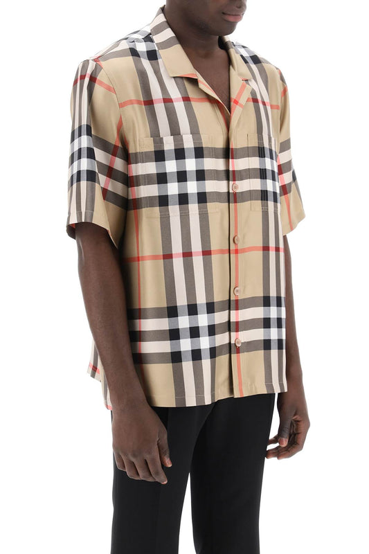 Burberry bowling shirt in tartan silk