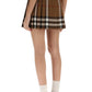 Burberry exaggerated check pleated wool mini skirt