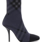 Burberry burberry check knit ankle boots