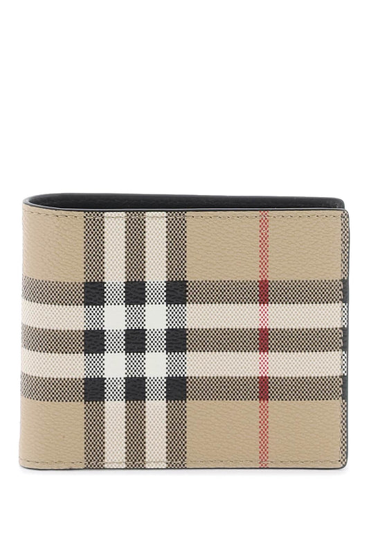 Burberry bifold wallet with check motif