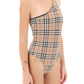 Burberry check one-shoulder one-piece swimsuit