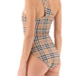 Burberry check one-shoulder one-piece swimsuit