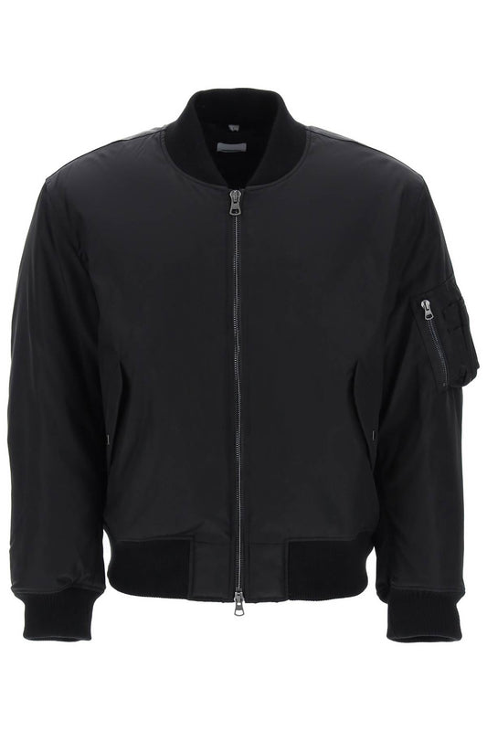 Burberry 'graves' padded bomber jacket with back emblem embroidery